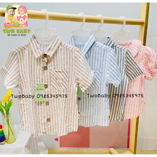 CHÍNH HÃNG Áo sơ mi Goodmama cho bé trai, bé gái vải Linen mềm mại,thoáng mát