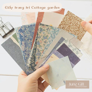 Set giấy trang trí, giấy nền Cottage garden trang trí sổ, làm bullet journal