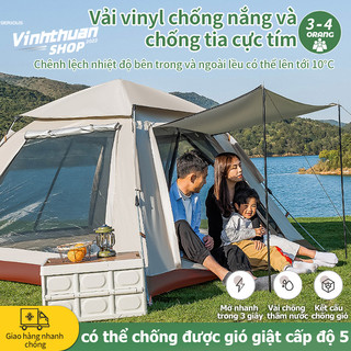 Lều cắm trại cho 3-4 người lều picnic tự động 1 cửa chính 3 cửa sổ, chống nắng chống mưa vinhthuan.shop