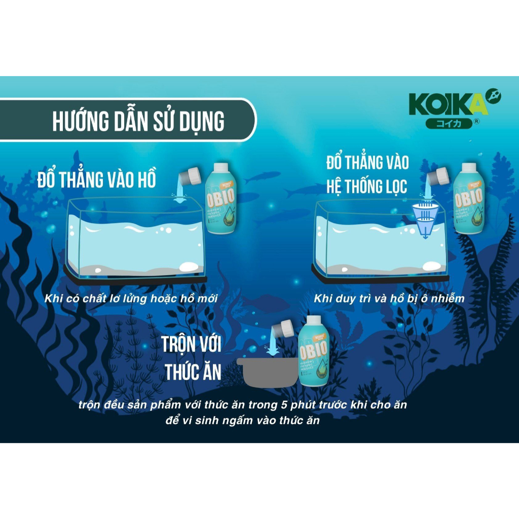 Men Vi Sinh Koika OBIO - Vi Sinh Cao Cấp Dành Cho Bể Cá, Hồ Cá