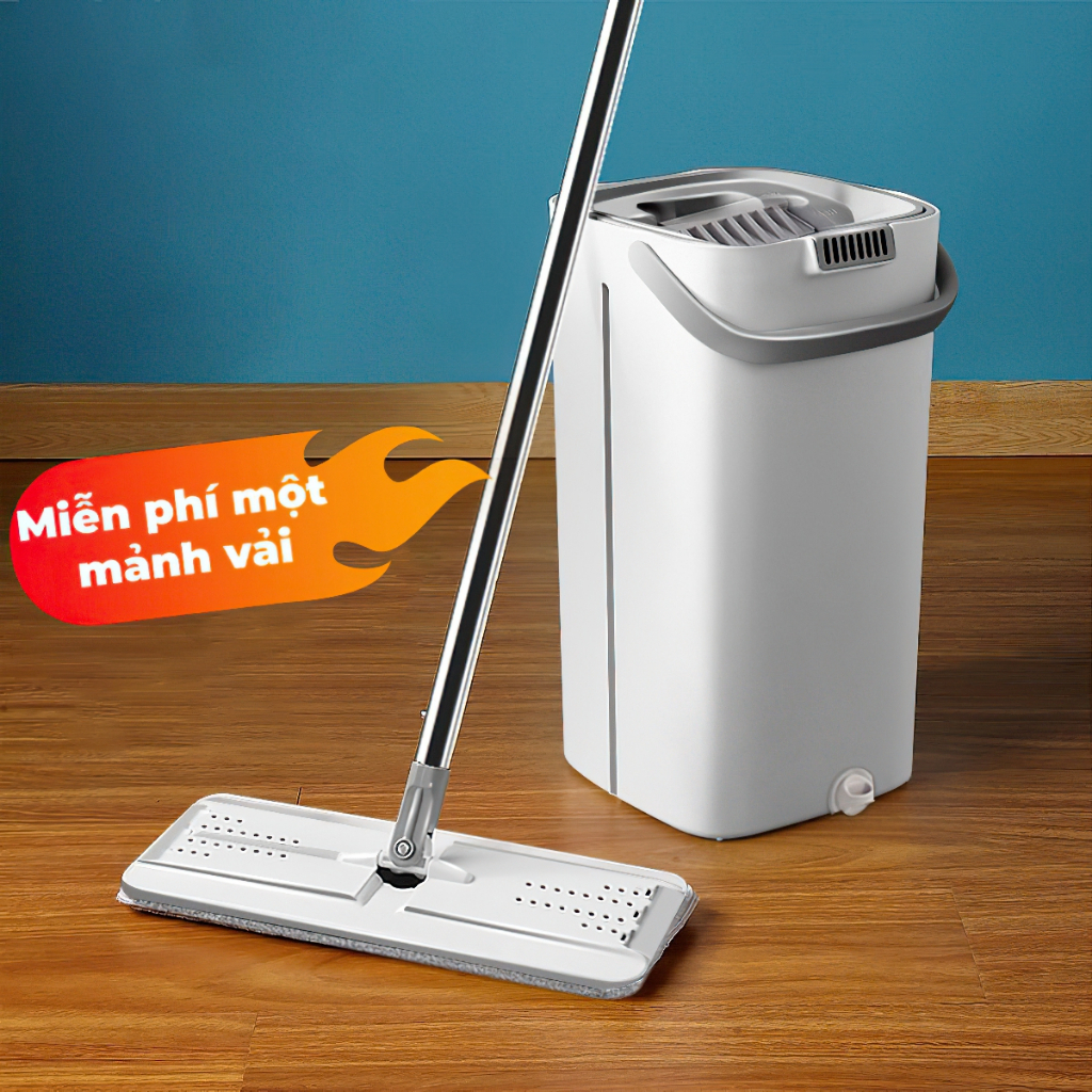 Bộ lau nhà tự vắt thông minh xoay 360 độ, Cây lau nhà tự vắt tiện lợi kèm thùng
