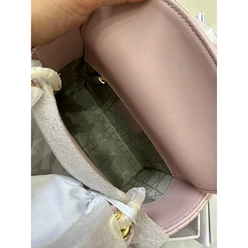 TÚI DI OR LADY PINK POWDRT HỒNG NHẠT SIZE 17 SMALL SIZE