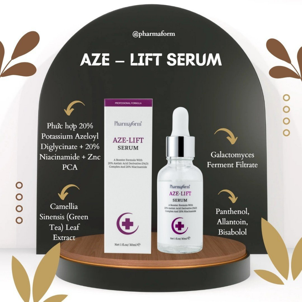 Tinh chất Pharmaform AZE – LIFT SERUM Serum kiểm soát dầu, thu nhỏ lỗ chân lông, cải thiện mụn