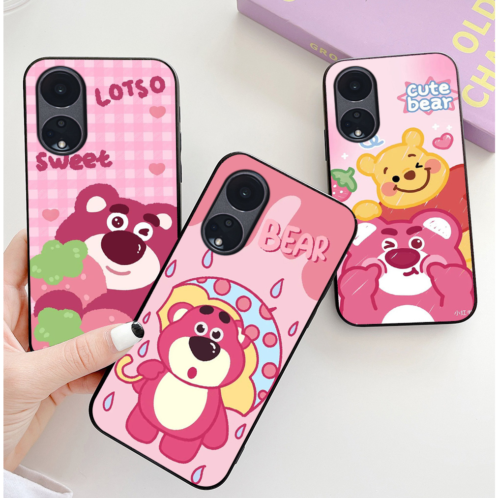Ốp lưng oppo reno 8t 5g / reno 8 t 5g in hình gấu dâu cute siêu dễ thương