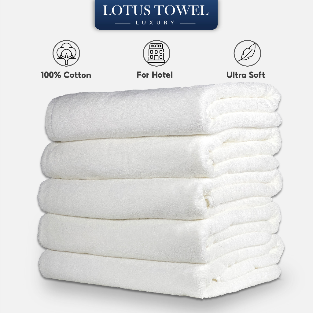 Khăn tắm KHÁCH SẠN 60x120cm, 100% COTTON, siêu mềm mịn, thấm hút, dày dặn - LOTUSTOWEL