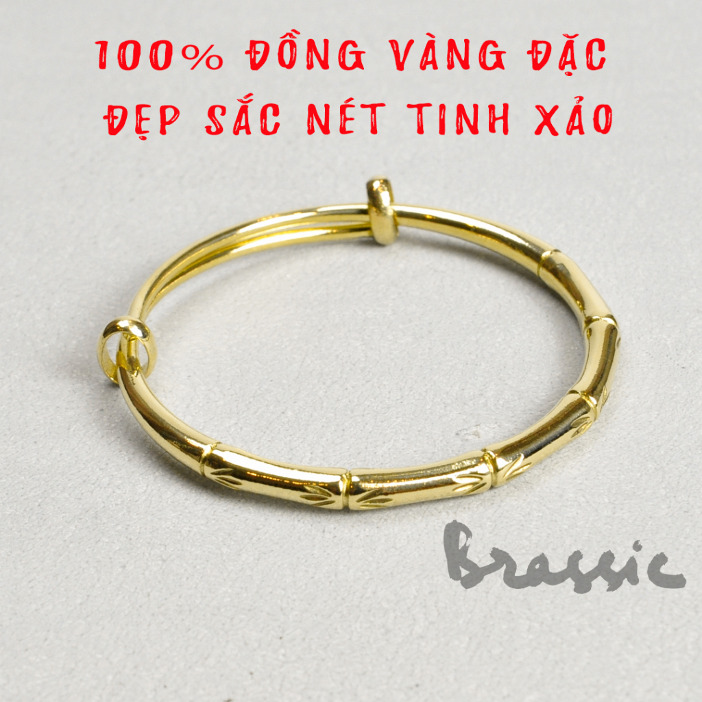 Vòng tay nữ đồng vàng 100% hình cây trúc đẹp trang nhã Brassic VT42