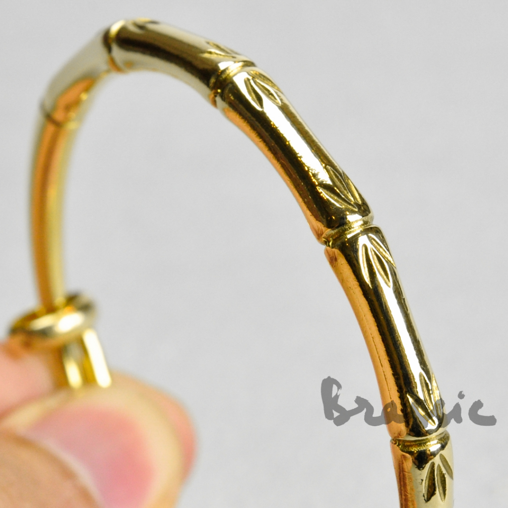 Vòng tay nữ đồng vàng 100% hình cây trúc đẹp trang nhã Brassic VT42