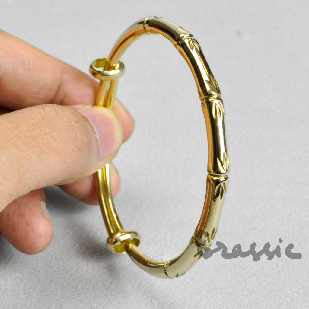 Vòng tay nữ đồng vàng 100% hình cây trúc đẹp trang nhã Brassic VT42