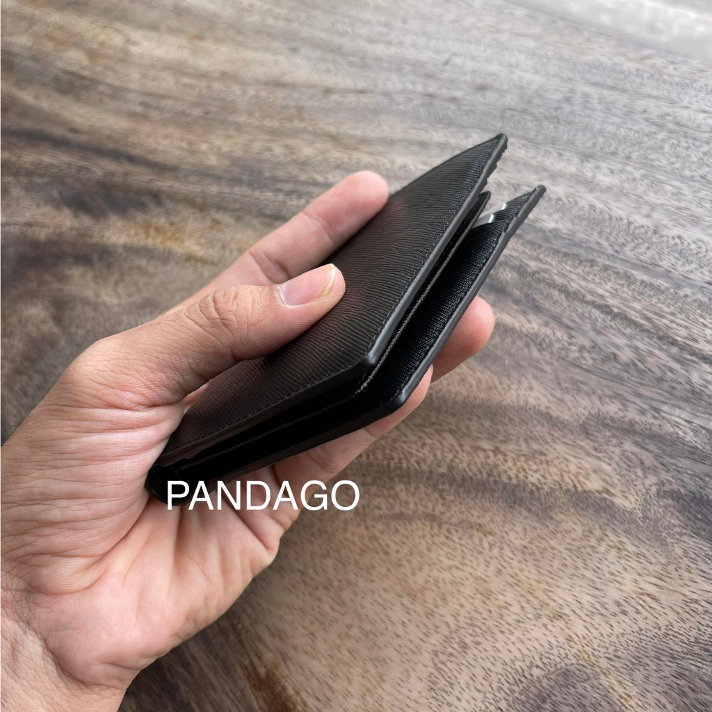 Ví Nam Da Bò Nguyên Tấm Saffiano PANDAGO WingFlip 02 Dáng Đứng Cao Cấp Thời Trang Sang Trọng