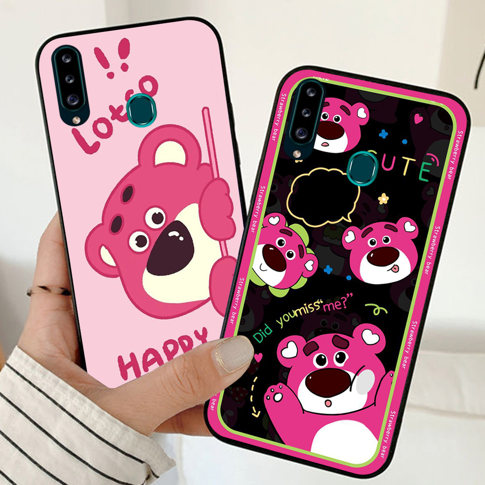 Ốp lưng Samsung a20s in hình gấu dâu cute siêu dễ thương