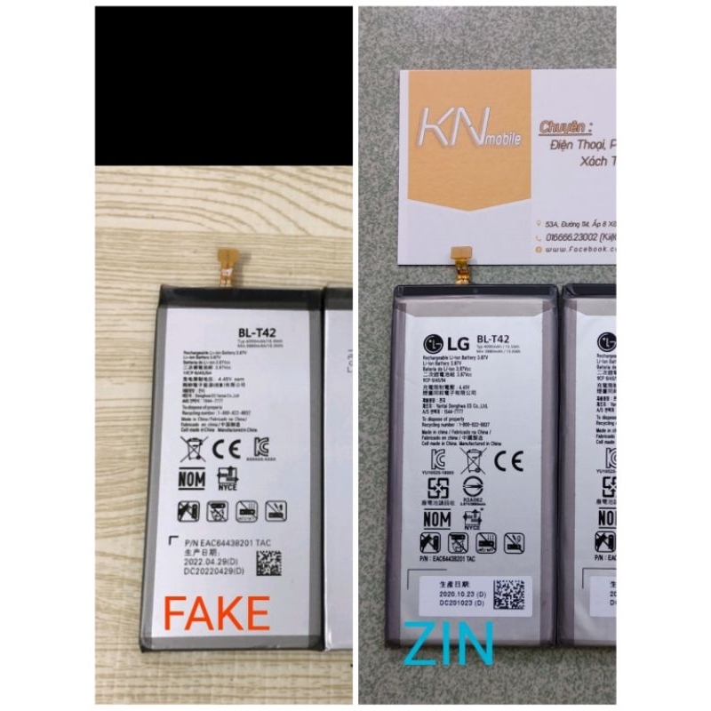 Pin LG V50 ThinQ, V50s ThinQ, G8x ThinQ  BL-T42 zin chính hãng