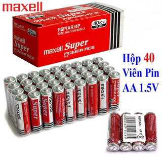 Hộp 40 viên pin tiểu maxell aa - aaa hàng công ty 1,5v