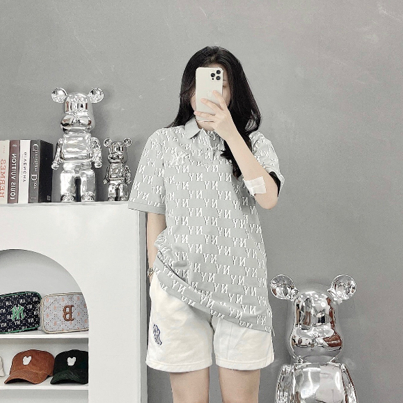 Áo Polo nam nữ MLB NY Monogram nhiều màu 100% cotton hàng xuất dư cao cấp phong cách Hàn Quốc