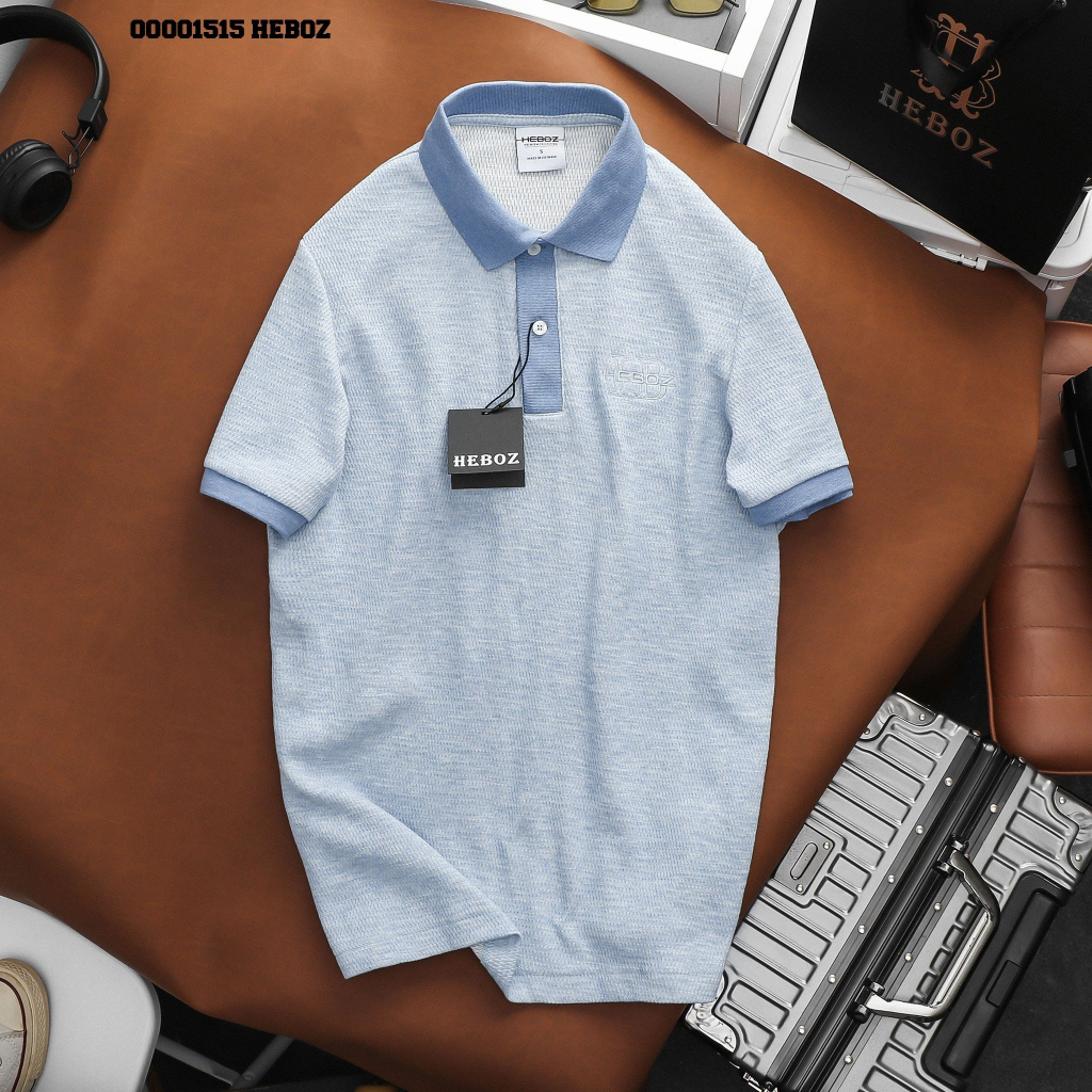 Áo polo cotton slimfit Heboz 4M chất liệu vải dệt kim form slim fit -00001515