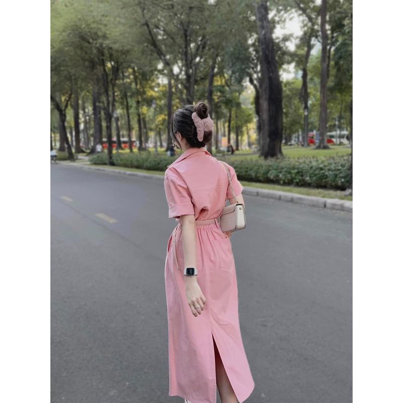 SET ÁO SƠ MI CHÂN VÁY KAKI SIÊU HOT