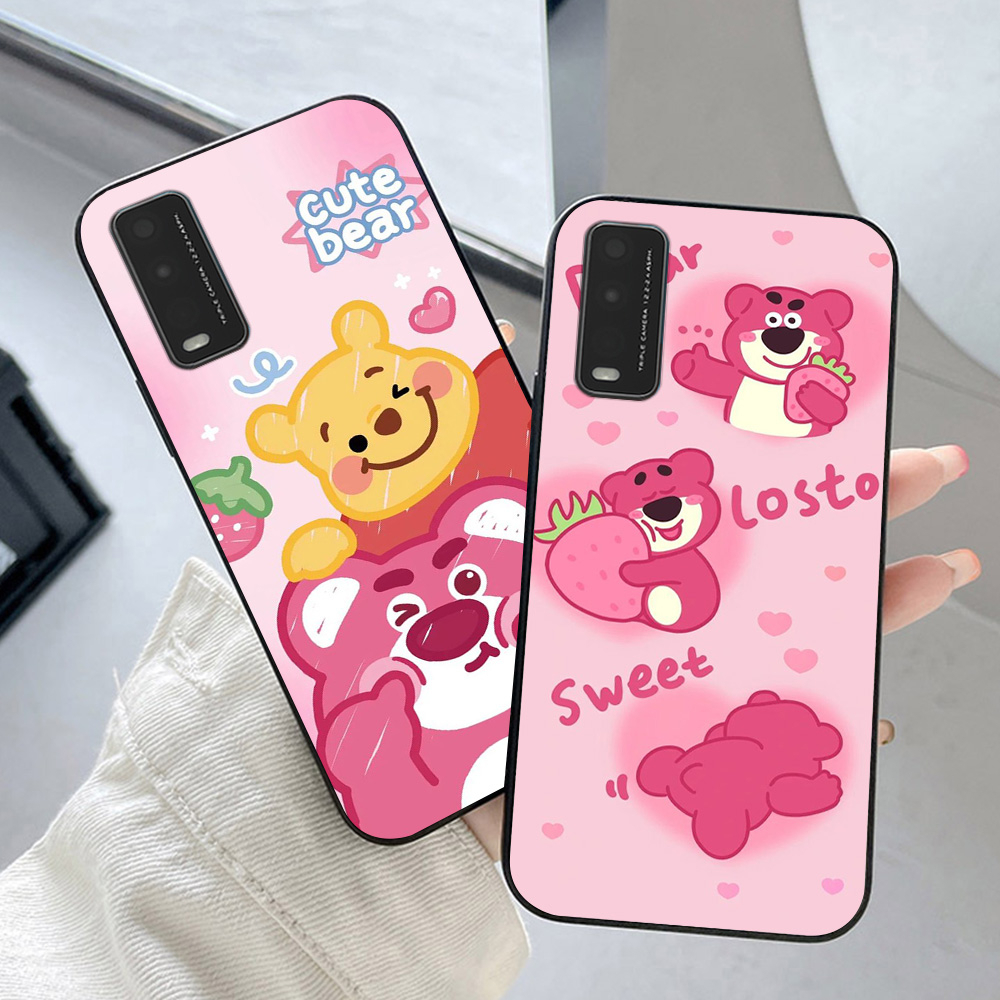 Ốp lưng vivo y20 / v2027 , vivo y20s , vivo y12s in hình gấu dâu cute siêu dễ thương