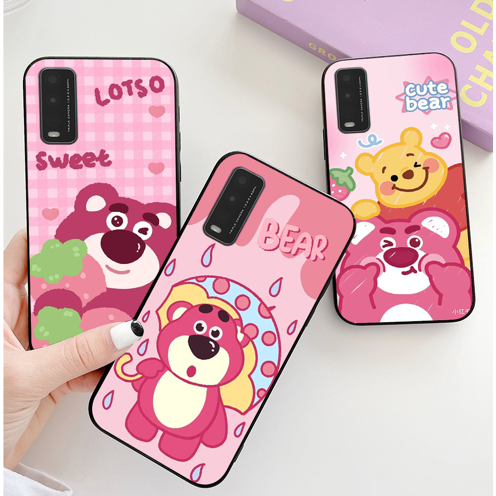 Ốp lưng vivo y20 / v2027 , vivo y20s , vivo y12s in hình gấu dâu cute siêu dễ thương