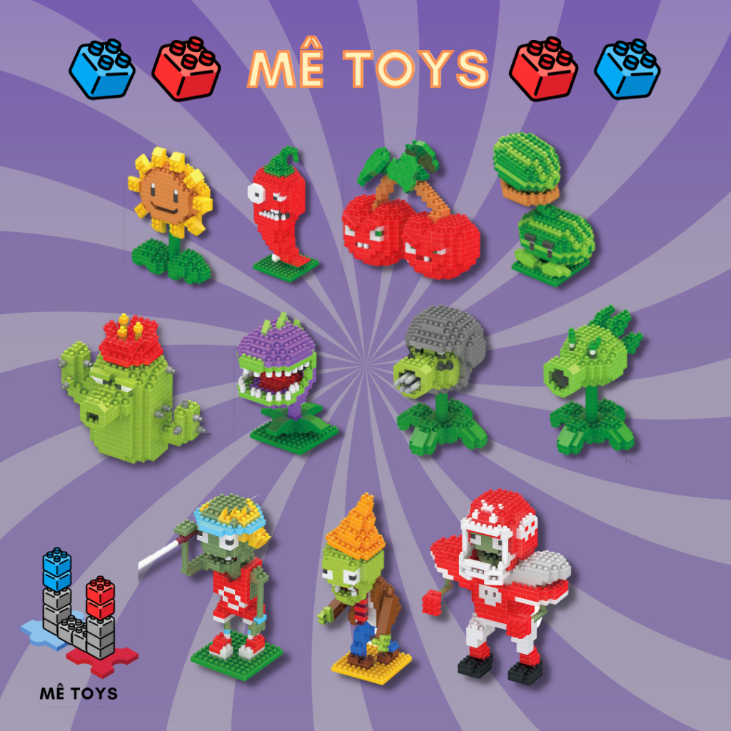 Đồ Chơi Cao Cấp - Lắp Ráp Mô Hình Plant Zombies Hoa Quả Nổi Giận - Thây Ma Mê Toys