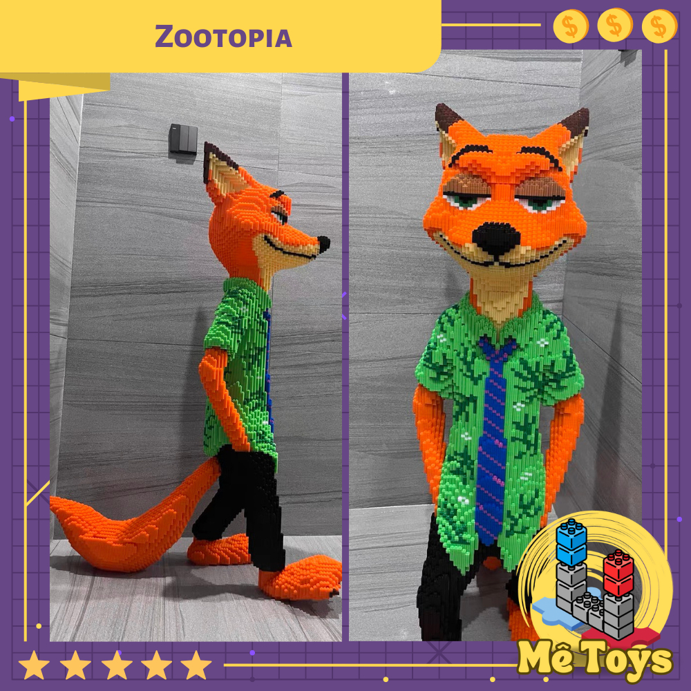 Đồ Chơi Lắp Ráp Mô Hình Nhân Vật Hoạt Hình Zootopia Cáo Thỏ 115cm