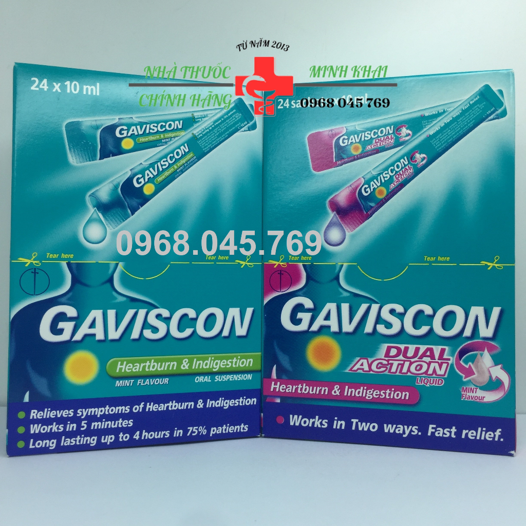 Dạ dày GAVISCON hộp 24 gói - Giảm nhanh ợ nóng và khó tiêu