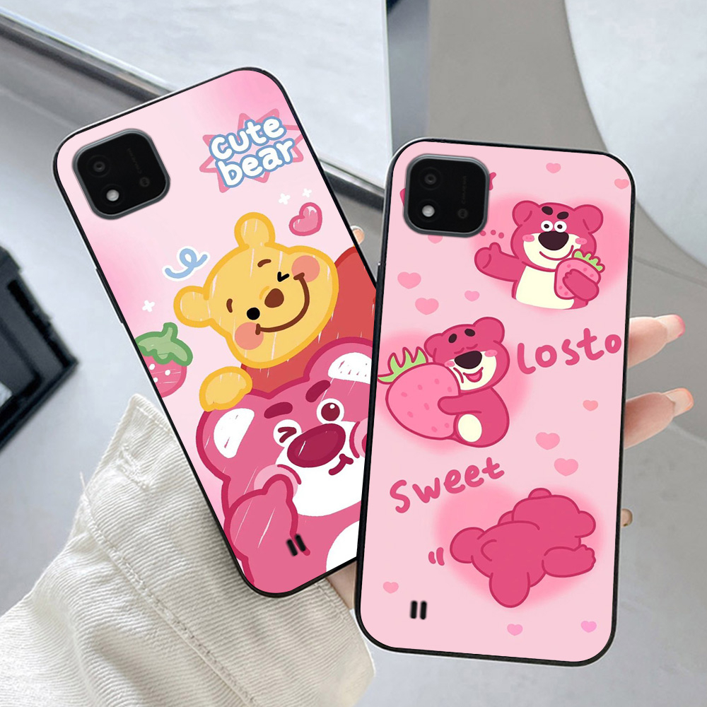 Ốp lưng oppo realme c20 / realme c11 2021 in hình gấu dâu cute siêu dễ thương