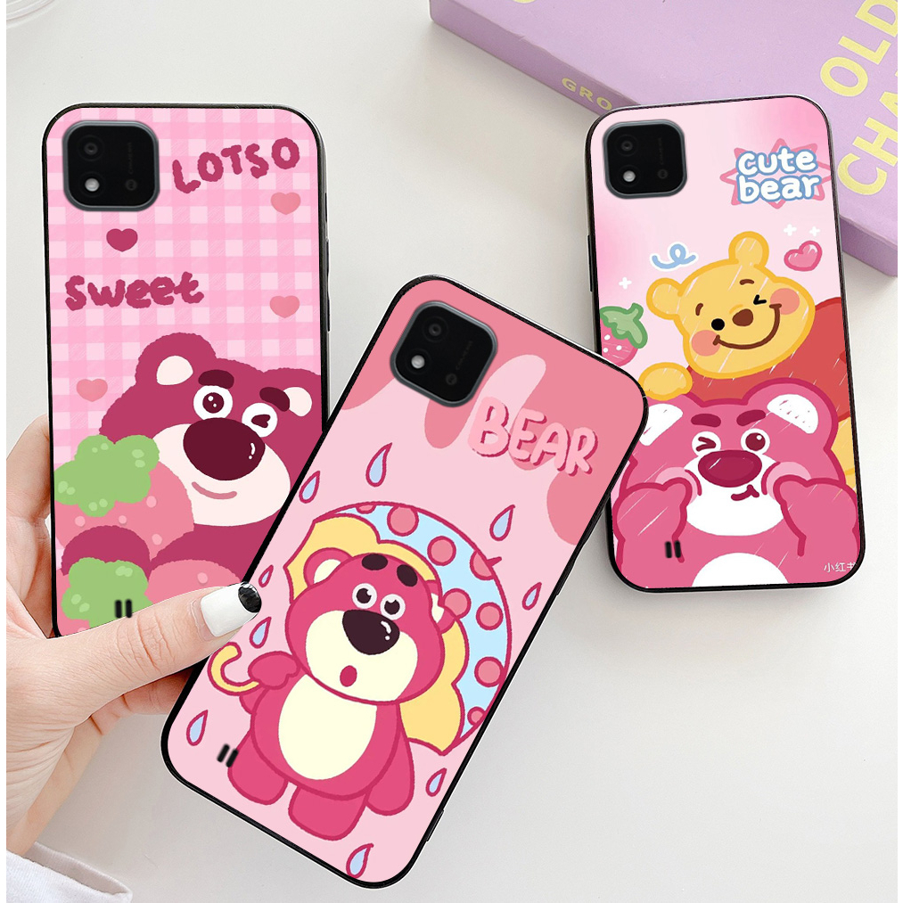 Ốp lưng oppo realme c20 / realme c11 2021 in hình gấu dâu cute siêu dễ thương