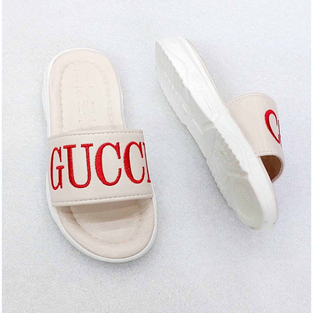 Dép lê cho bé,dép quai ngang thêu chữ êm mềm chống trơn trượt cho bé đi chơi đi học,G1