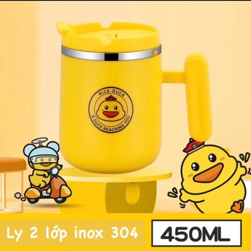 Ly uống nước 2 lớp con vịt vàng