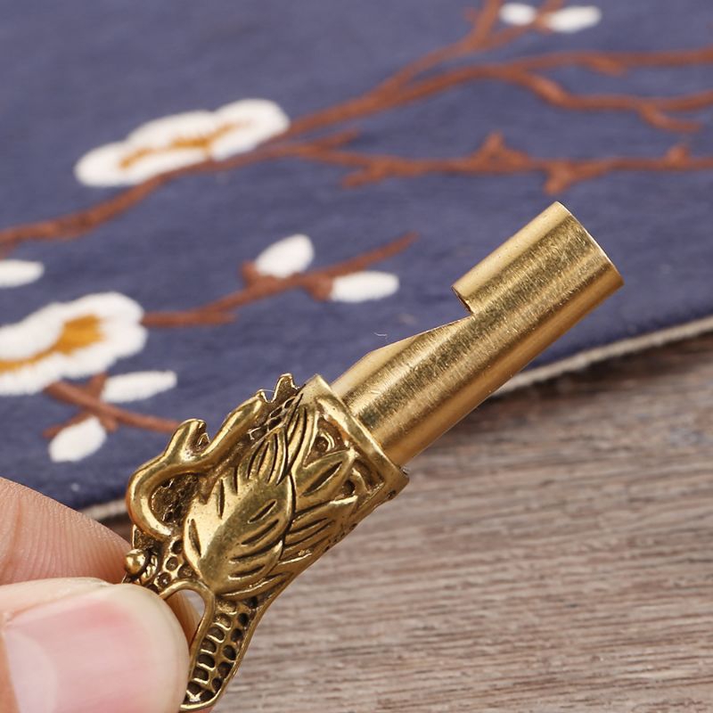 Móc khoá đồng thau  đầu rồng , còi huấn luyện  , móc chìa khoá handmade đồng không hoen gỉ
