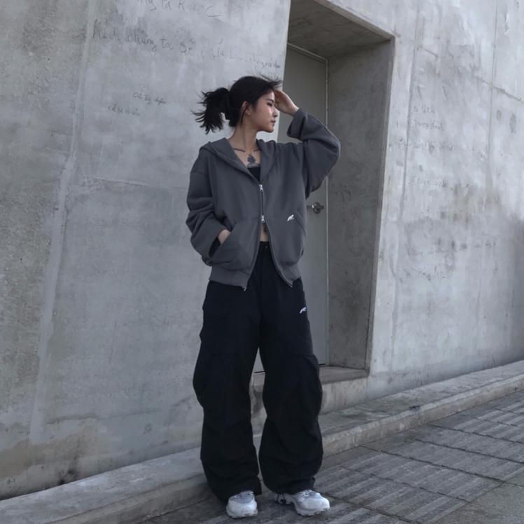 95MILES - HOODIE DÂY KÉO 2 CHIỀU FORM BOXY 95-FL ZIPPED HOODIE