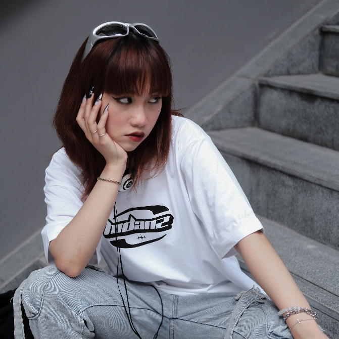 Áo thun Unisex tay lỡ cotton local brand HIDANZ - Y2K Logo