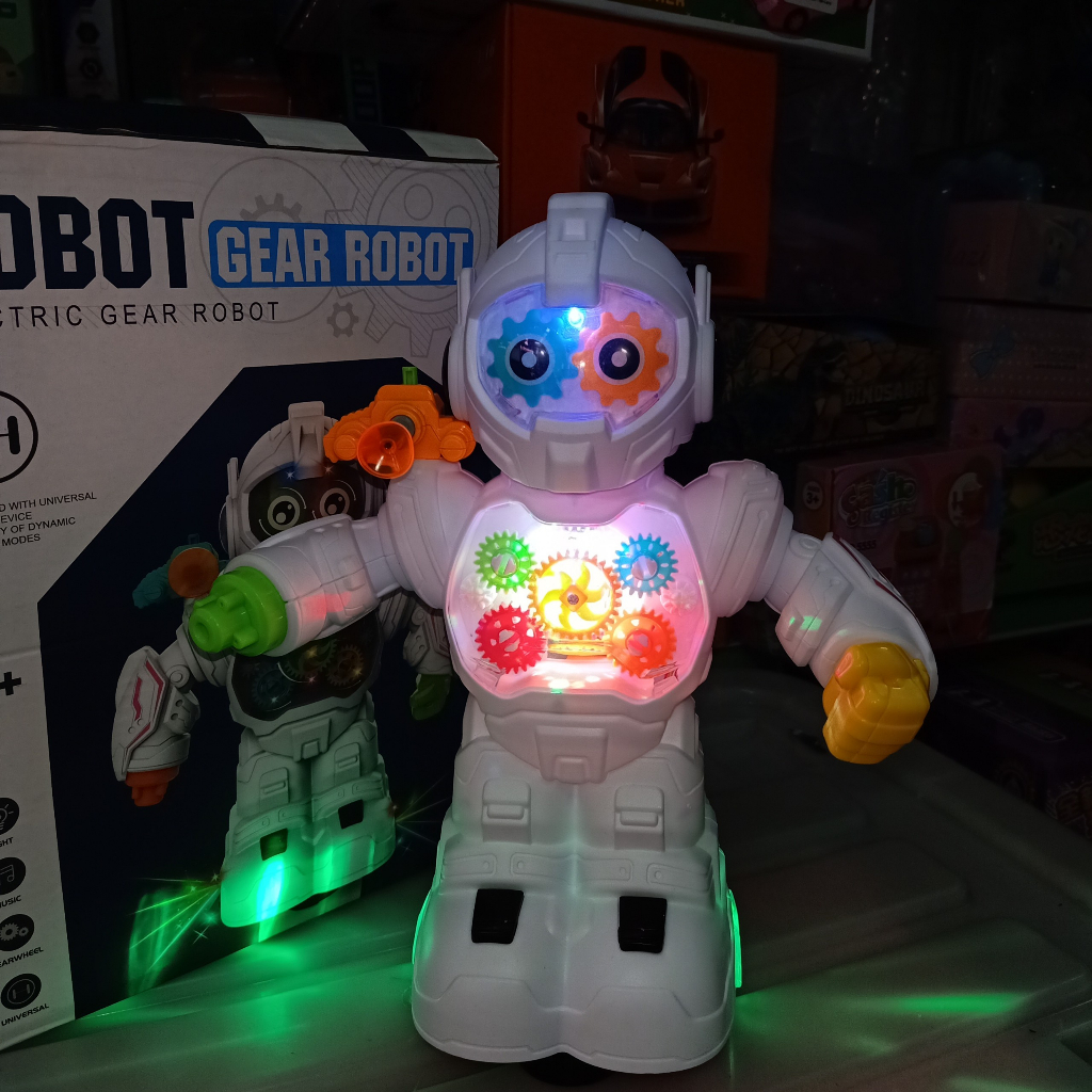 Đồ chơi robot chất lượng cao có đèn có nhạc di chuyển cảm ứng né vật cản quà tặng sinh nhật ý nghĩa cho bé trai bé gái