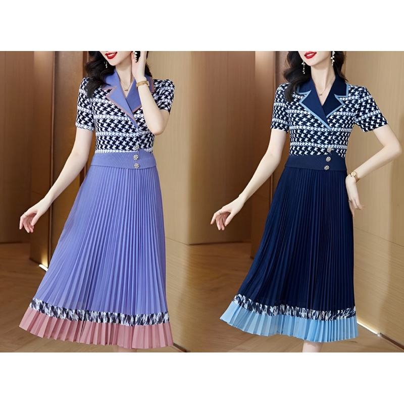 ( HÀNG NHẬP BIGSIZE 50kg – 80kg ) VÁY ĐẦM LỤA DẬP LY DÁNG XÒE, CỔ ÁO TRÁI TIM ĐÍNH NƠ – PHONG CÁCH THANH LỊCH