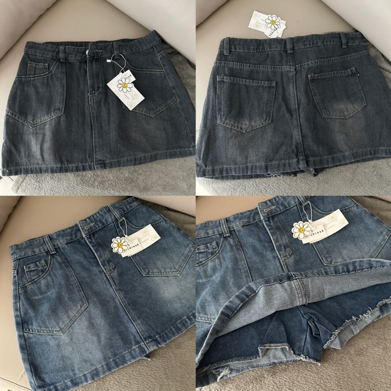 POINTED JEAN DEROSE SKIRT - Váy jean kèm quần bên trong (2 màu) | BigBuy360 - bigbuy360.vn