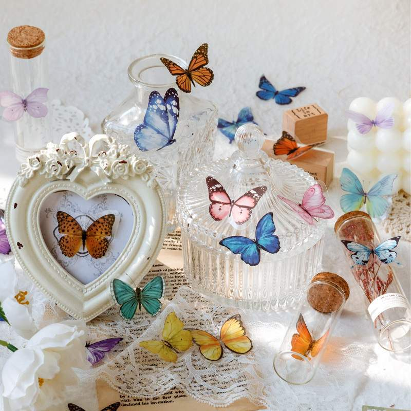 Set 40 sticker nhựa hình bướm