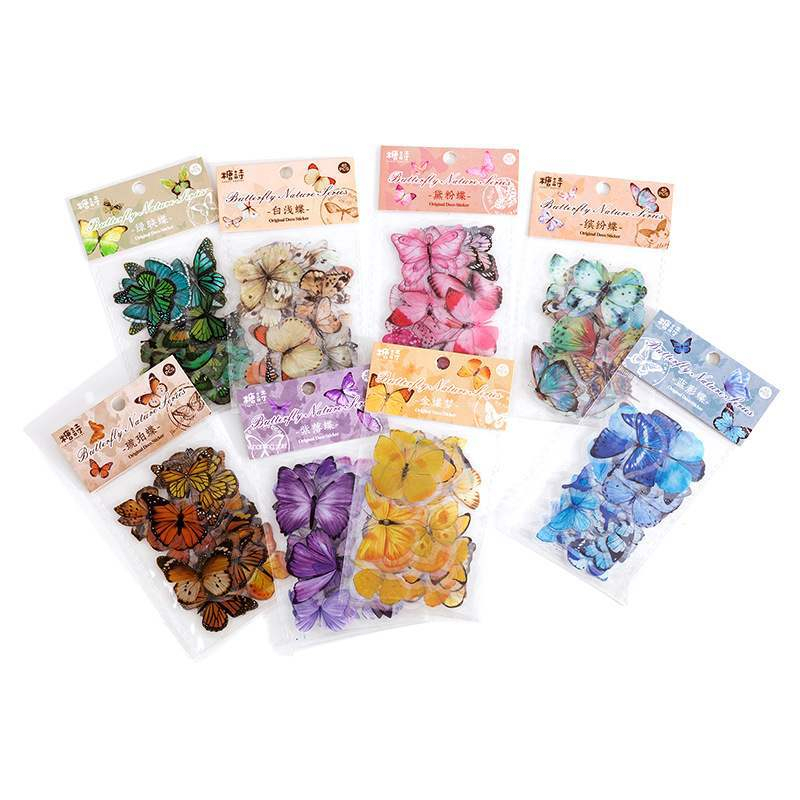 Set 40 sticker nhựa hình bướm