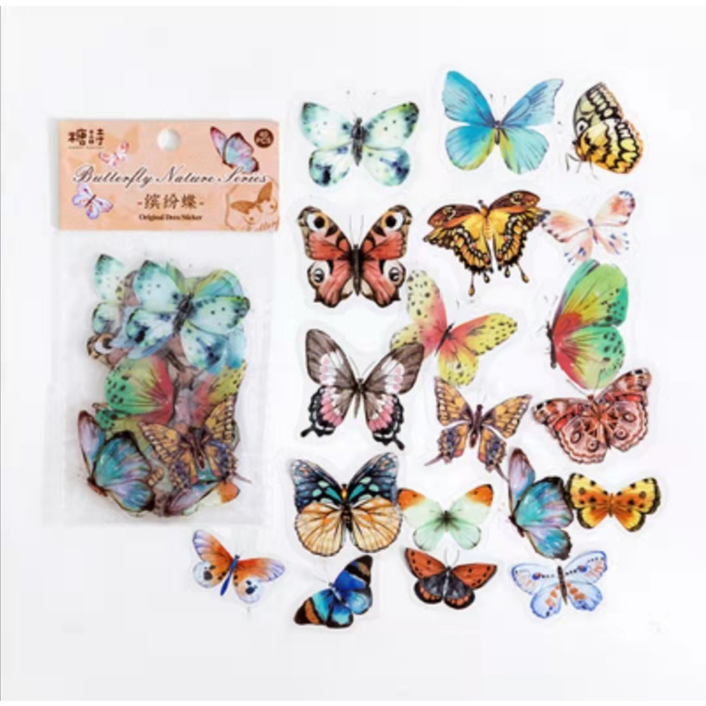 Set 40 sticker nhựa hình bướm