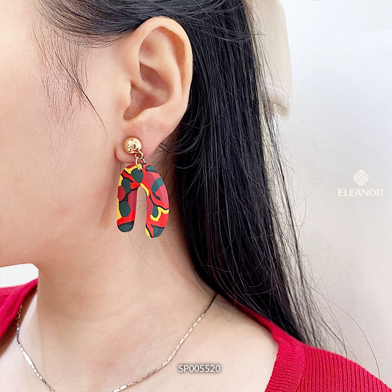 Bông tai nữ chuôi bạc 925 Eleanor Accessories dáng chữ U khuyên tai basic phụ kiện trang sức 5520