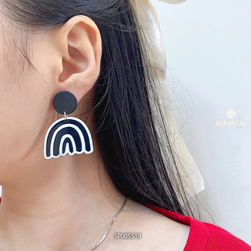 Bông tai nữ chuôi bạc 925 Eleanor Accessories hình cầu vòng phụ kiện trang sức 5519