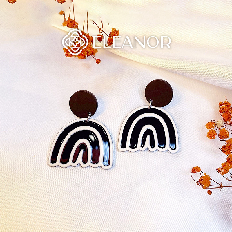 Bông tai nữ chuôi bạc 925 Eleanor Accessories hình cầu vòng phong cách trẻ trung phụ kiện trang sức xinh xắn 5519