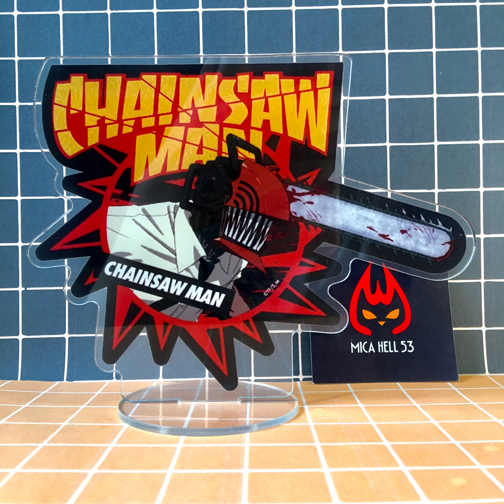 Standee Mica 15cm Tượng Mica Anime Chainsaw Man Standee Acrylic Khung Phá Cách SD7