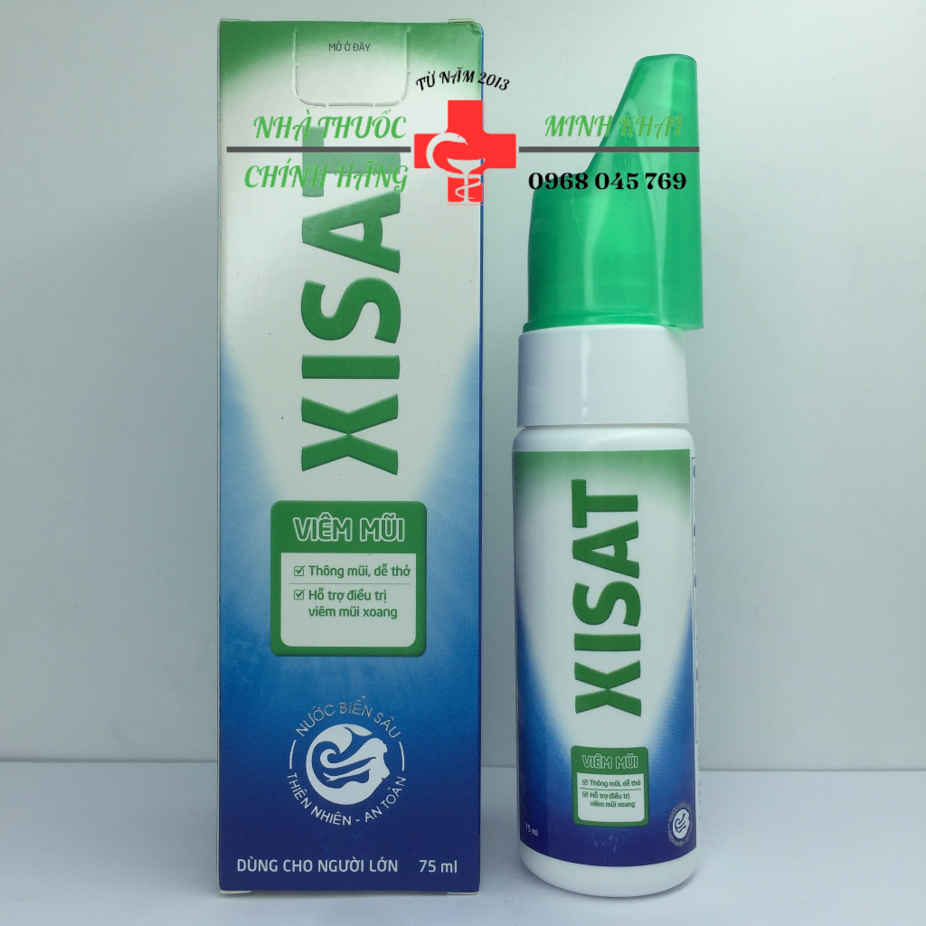 Dung dịch xịt sạch thông mũi cho người lớn Xisat Viêm Mũi chai 75ml