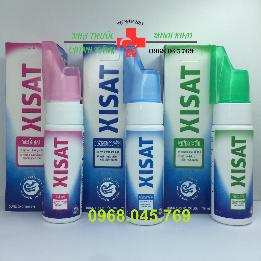 Nước biển sâu XISAT chai 75ml - Giúp loại bỏ gỉ mũi, chấy nhầy, giúp thông thoáng, dễ thở, phòng ngừa sổ mũi, ngạt mũi