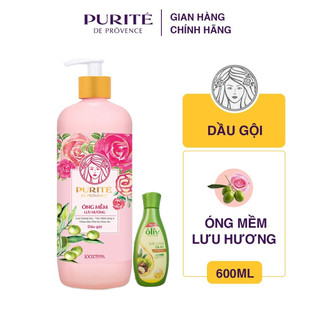 Dầu gội hoa hồng Purite De Provence Óng Mềm Lưu Hương 600ml