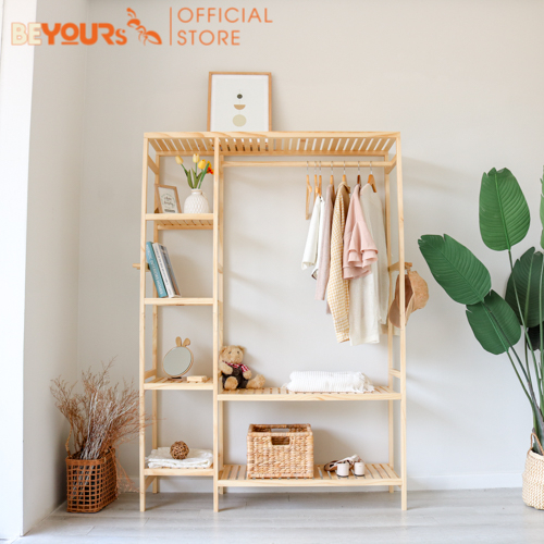 Giá Treo Quần Áo Đôi BEYOURs CLOTHES HANGER DOUBLE Version 2023 Nội Thất Gỗ Lắp Ráp Dễ Dàng Tiện Dụng