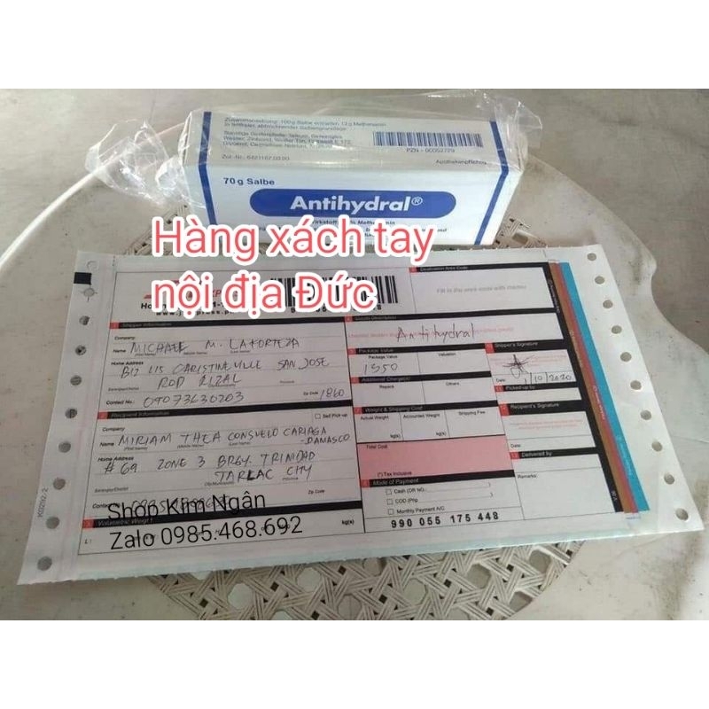 Antihydral Kem Bôi Ngăn Mồ Hôi Nách, Mồ Hôi Tay Chân nội địa Đức - Bill Đức - Antihydral Cream - Antihydral Spray