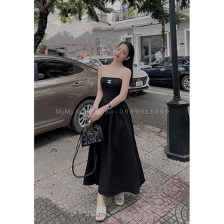 Váy Đen Cúp Ngực Tôn Dáng Thêu Tag Tag MPB