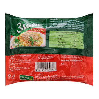 Mì 3 Miền Reeva 65g bò sợi phở