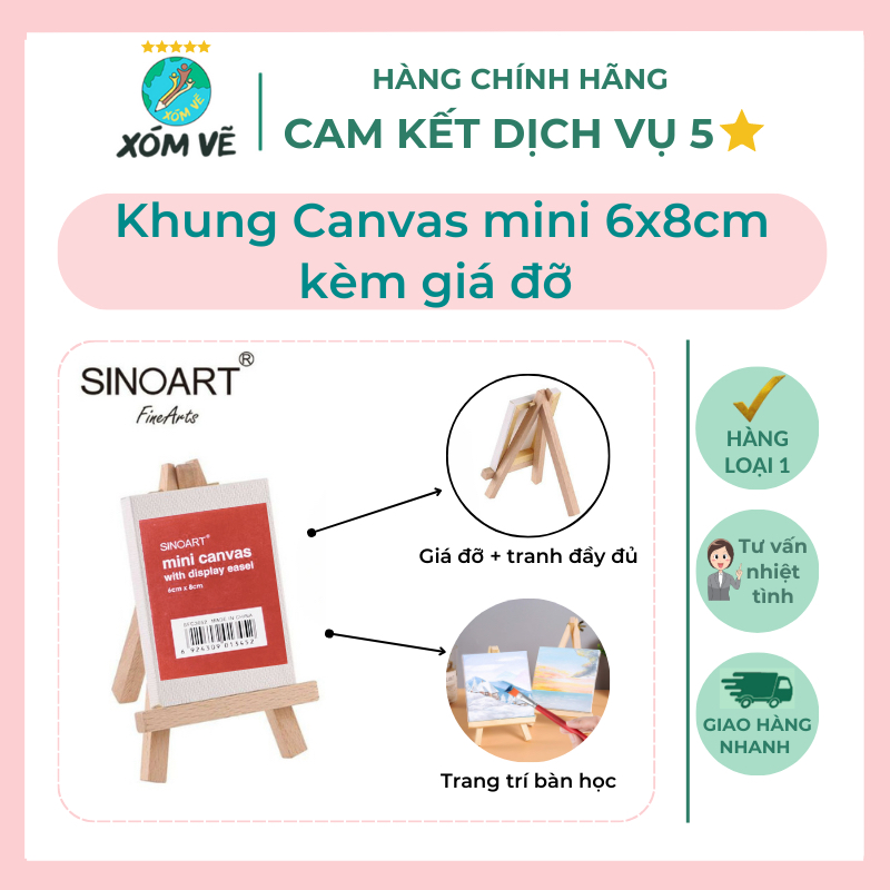 Giá vẽ NHẬP KHẨU tranh nhỏ mini canvas kèm khung tranh