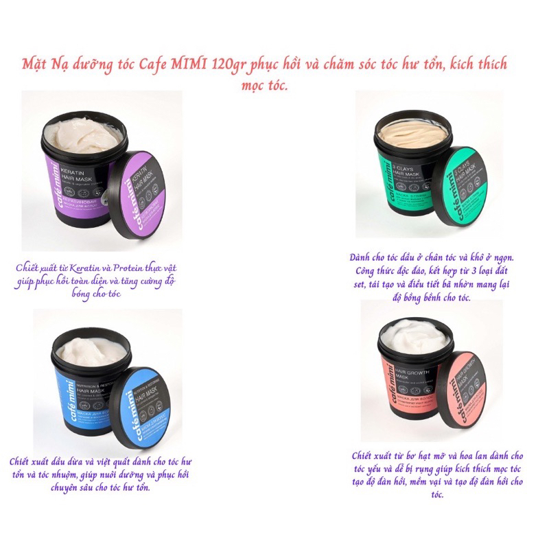 Tẩy Da Chết Da Đầu & Ủ Tóc Cafe MiMi làm sạch da đầu, giảm dầu bết, dưỡng tóc